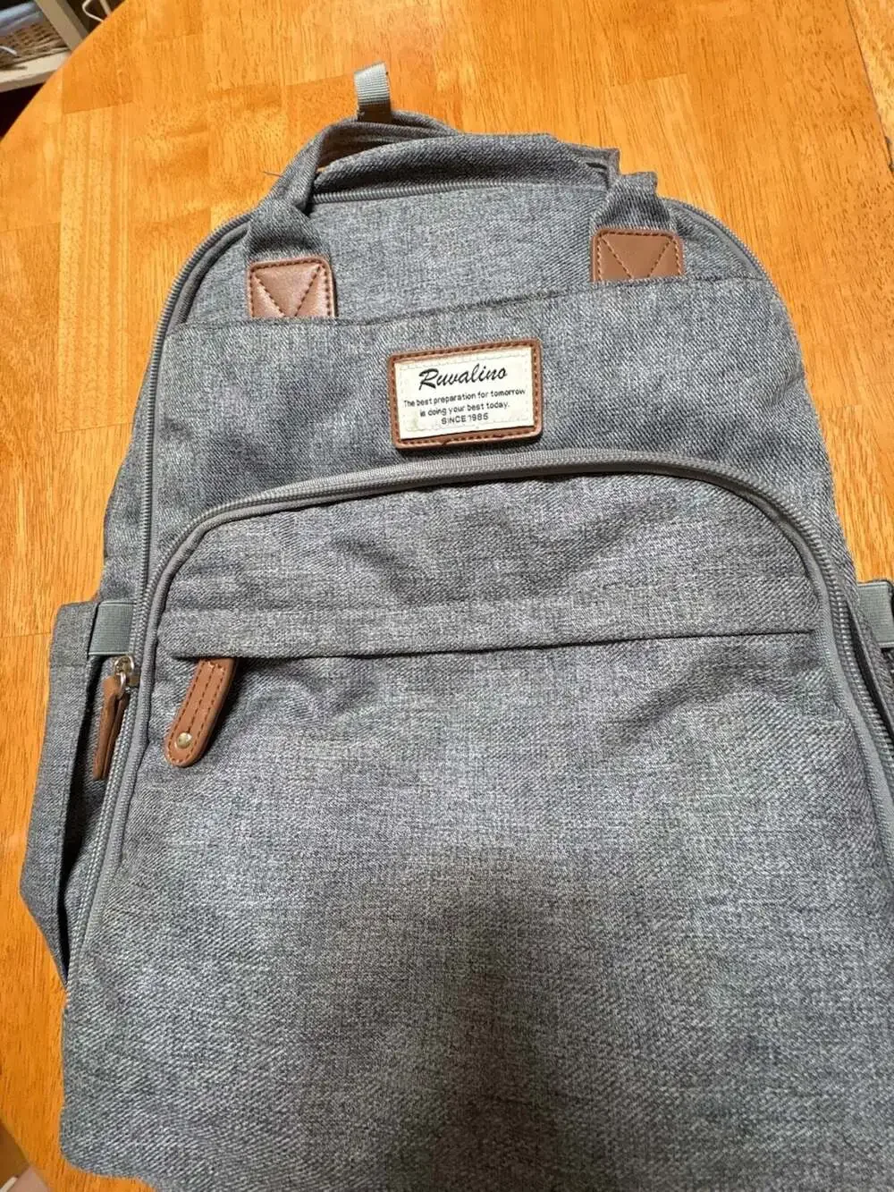 Ruvalino Multifunction Diaper Bag Backpack, Waterproof Travel Maternity Bag Gray